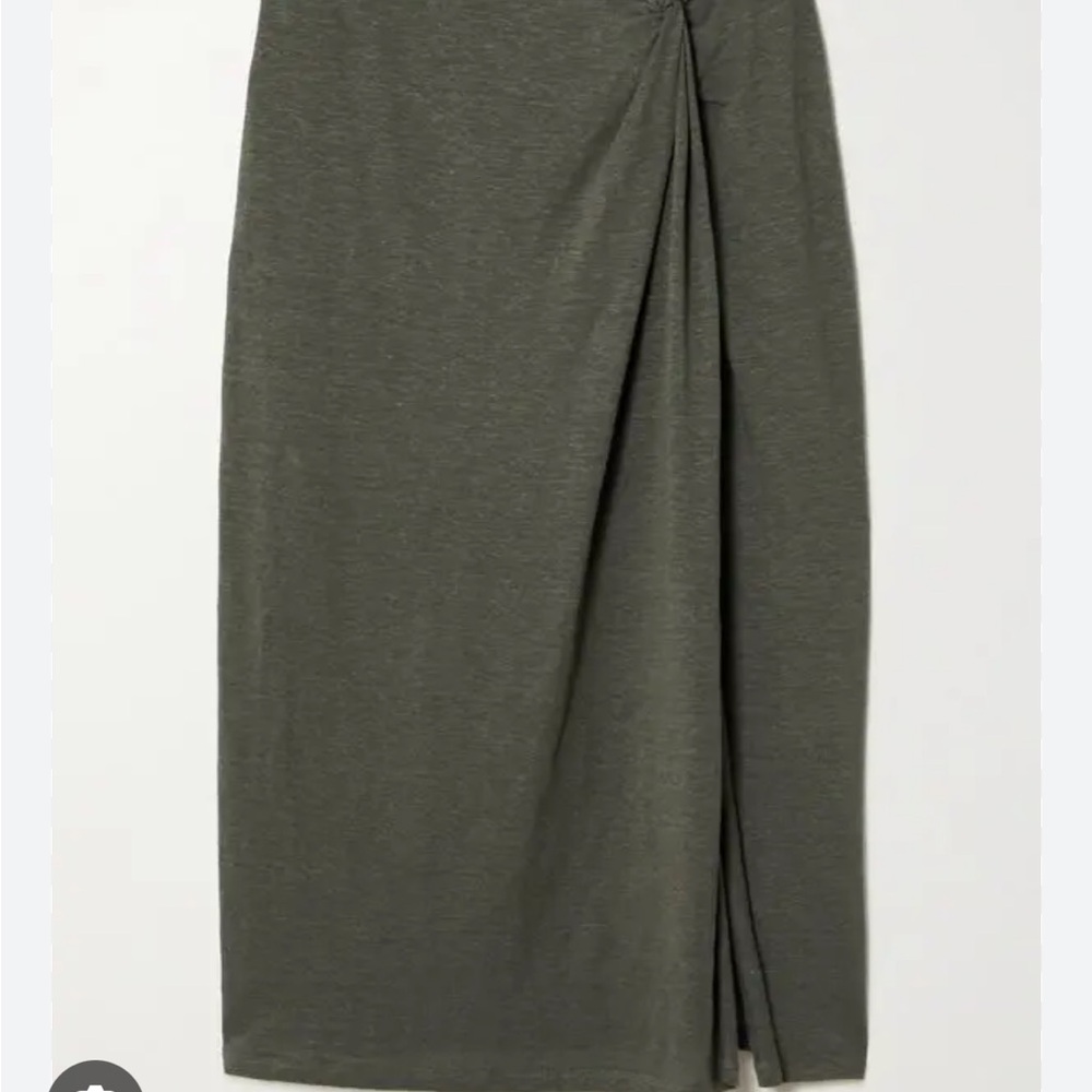 MaxMara Gray Wrap Maxi Skirt with Tie Front